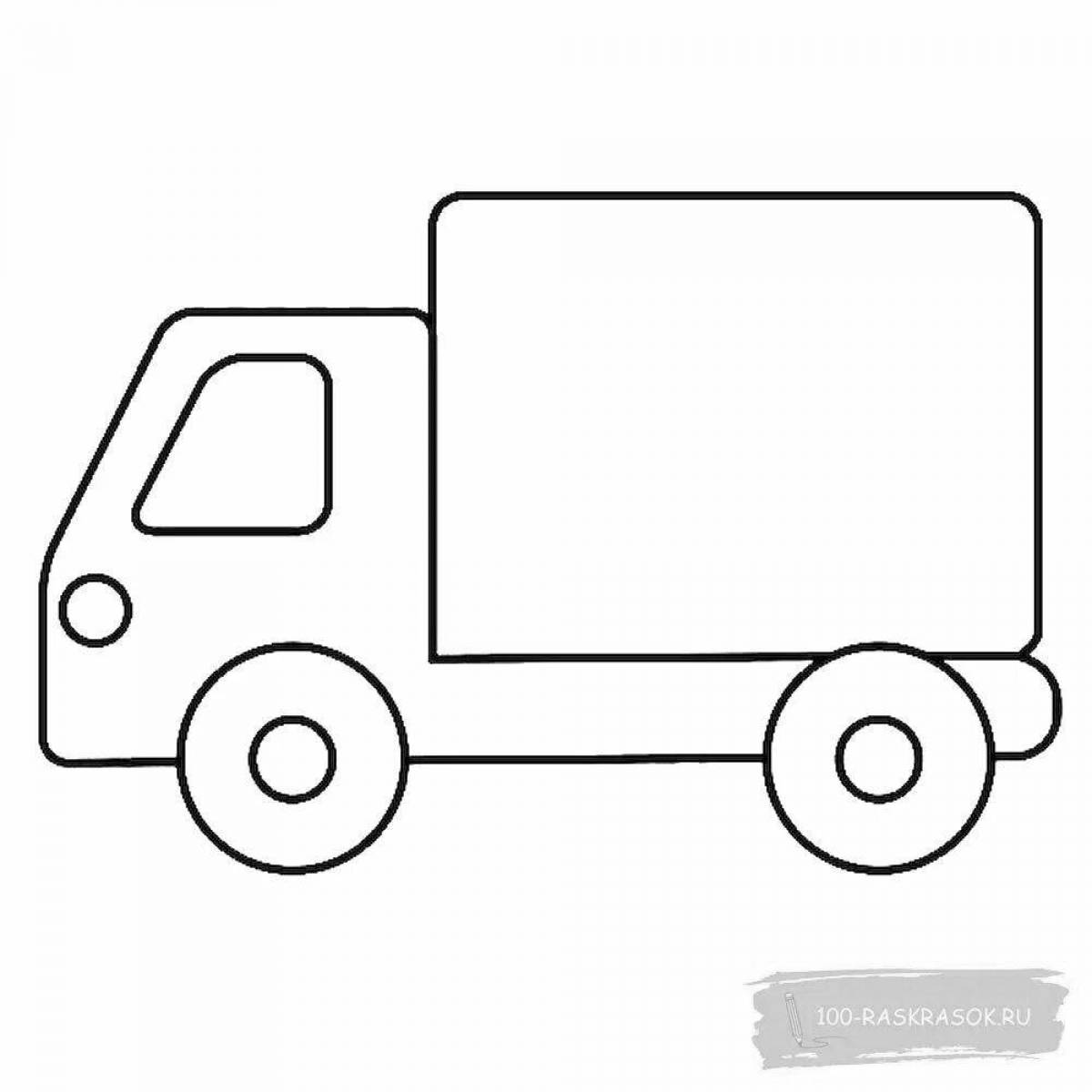 Sweet kids truck coloring page
