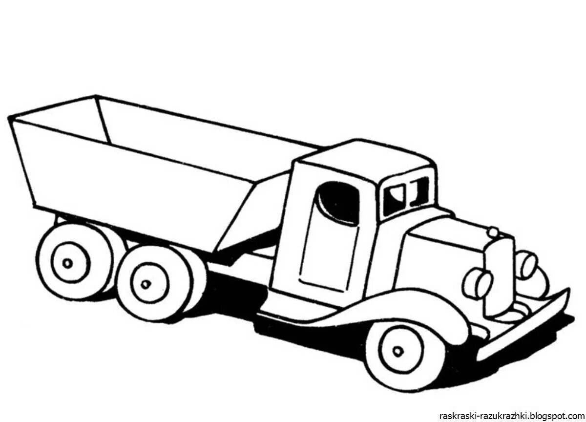 Раскраска забавный детский грузовик