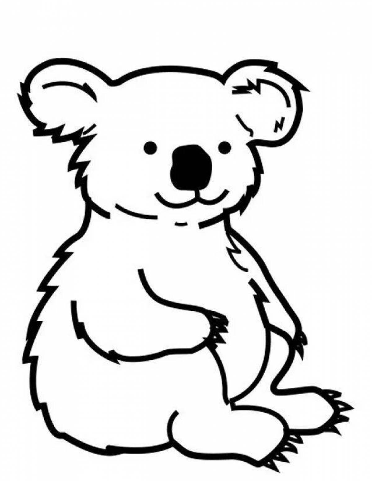 Веселая раскраска коала для детей