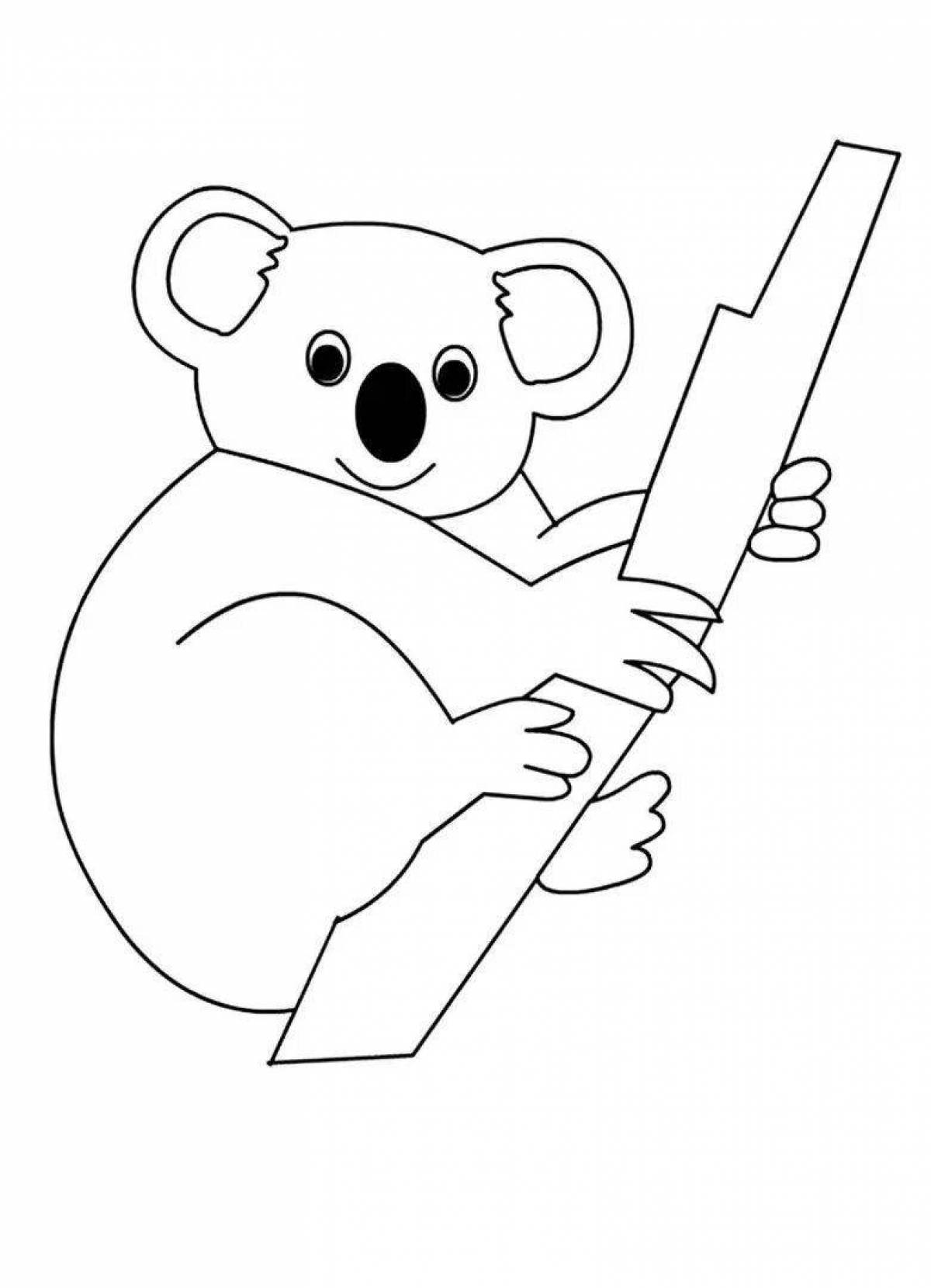 Joyful koala coloring for kids