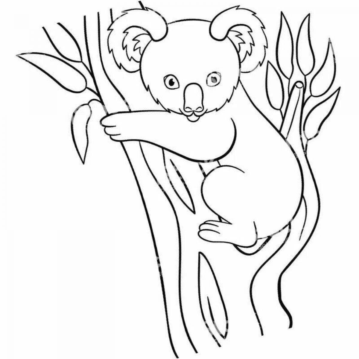 Сладкая раскраска коала для детей