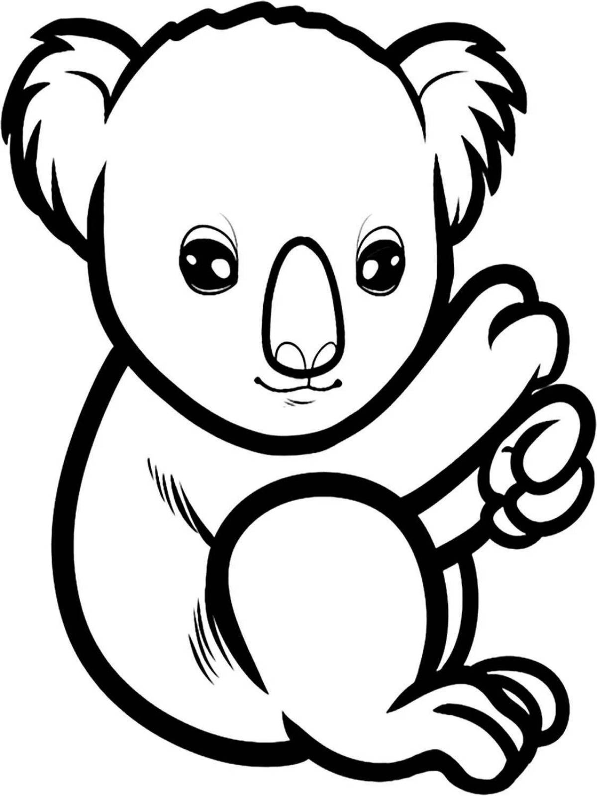 Яркая раскраска коала для детей