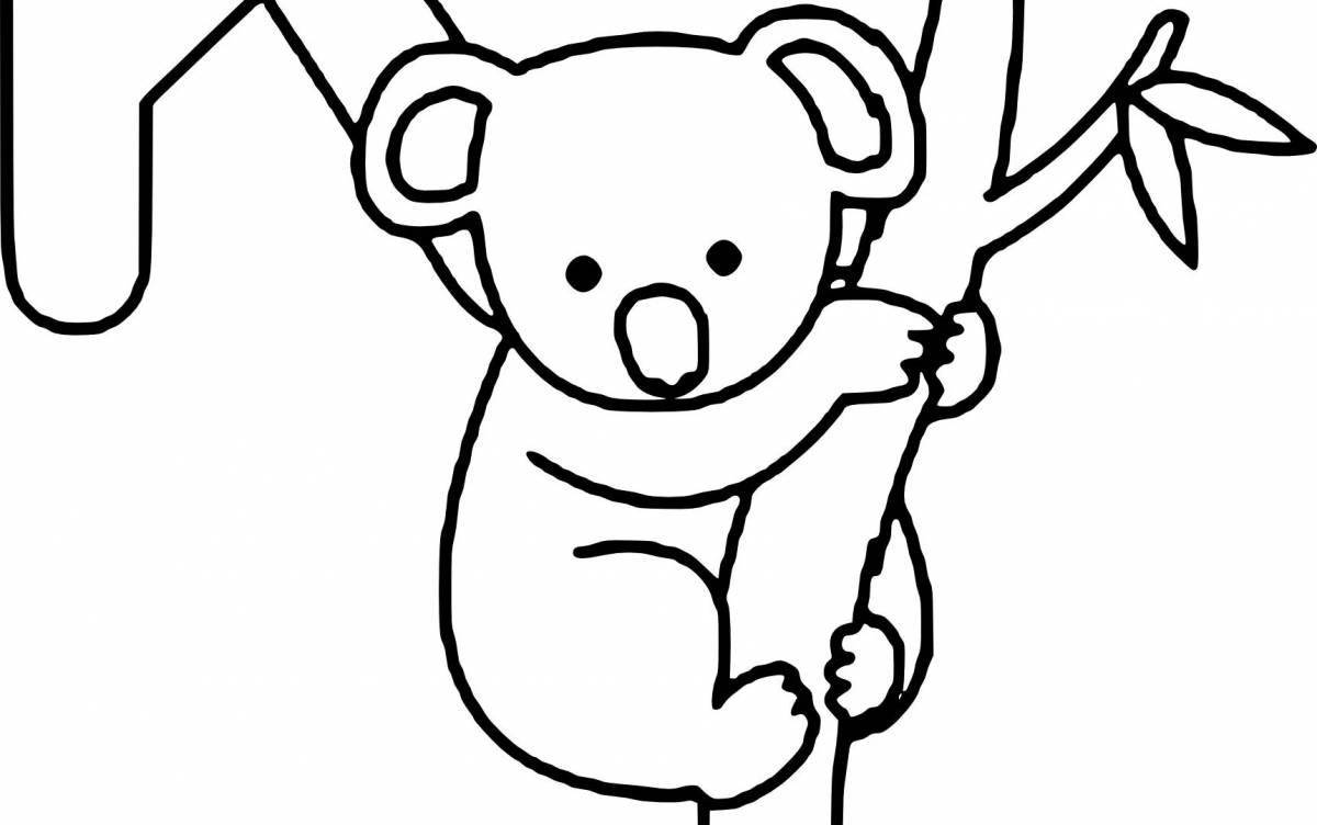 Fancy coloring koala for kids