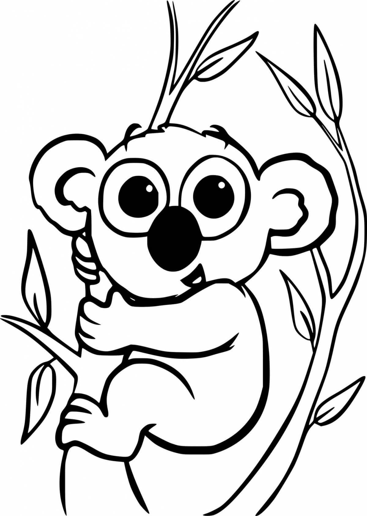 Забавная раскраска коала для детей
