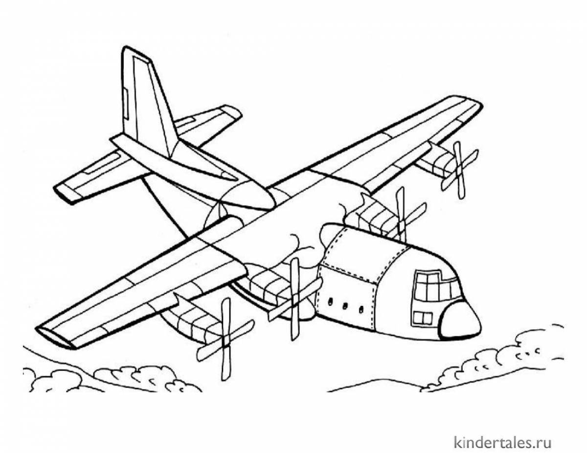 Fun plane coloring page for kids