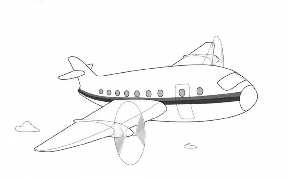 Adorable airplane coloring page for 7 year olds