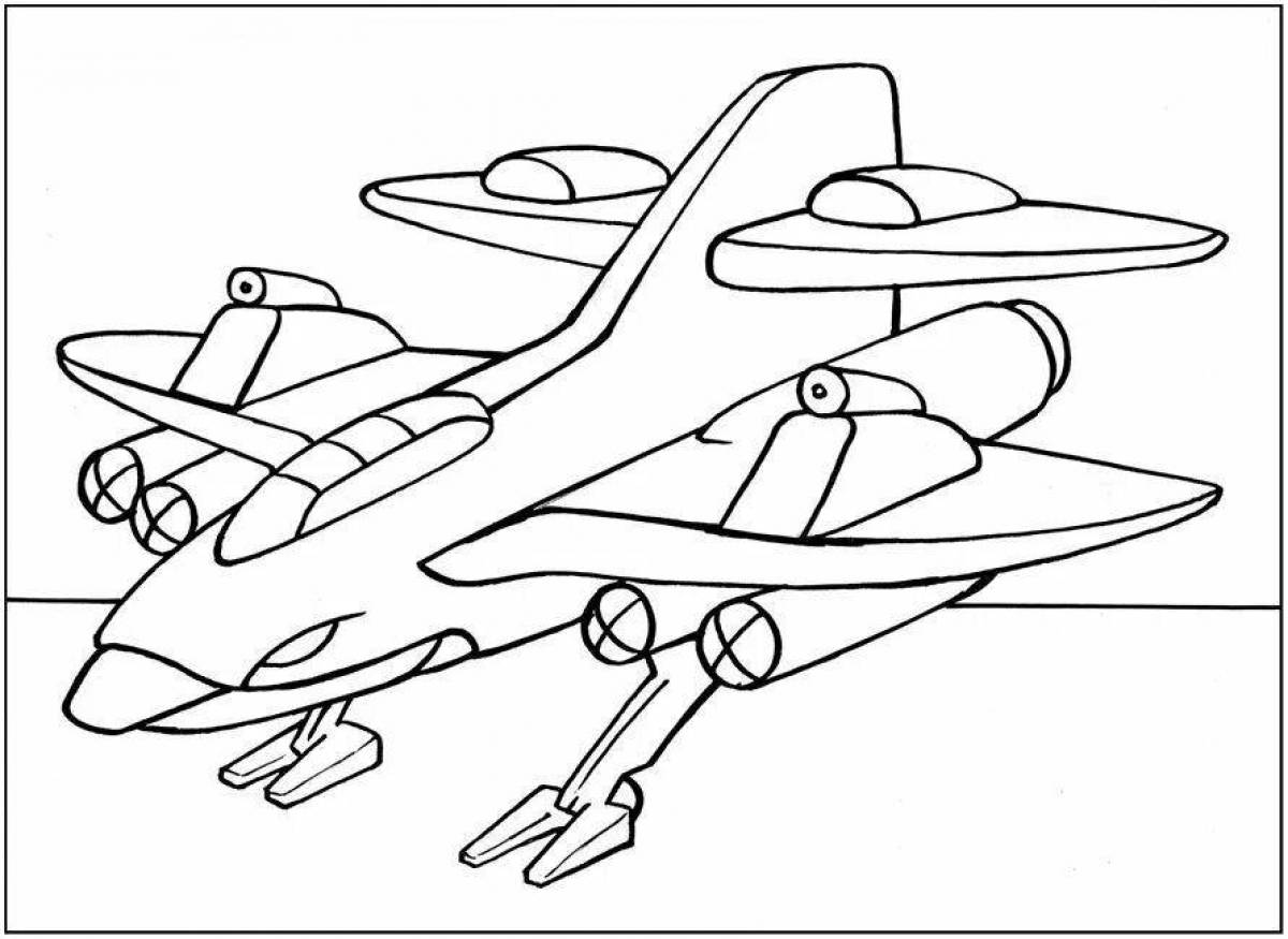 Shining Airplane coloring book for 7 year olds