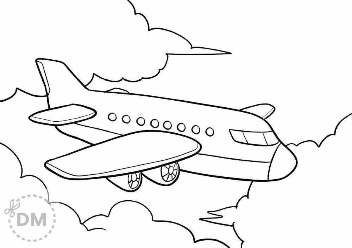 Coloring jovial plane for children 7 years old