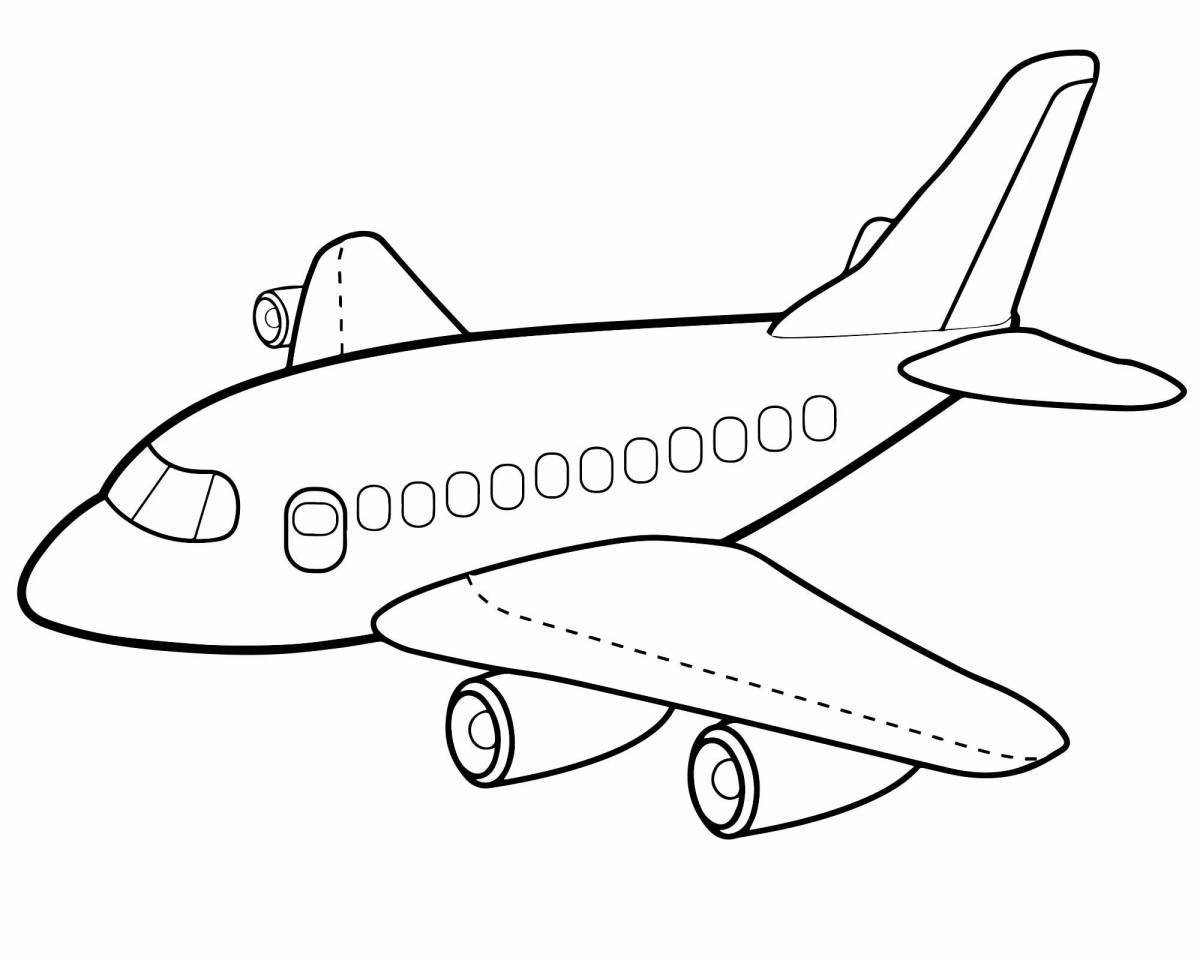 Irresistible plane coloring page for kids