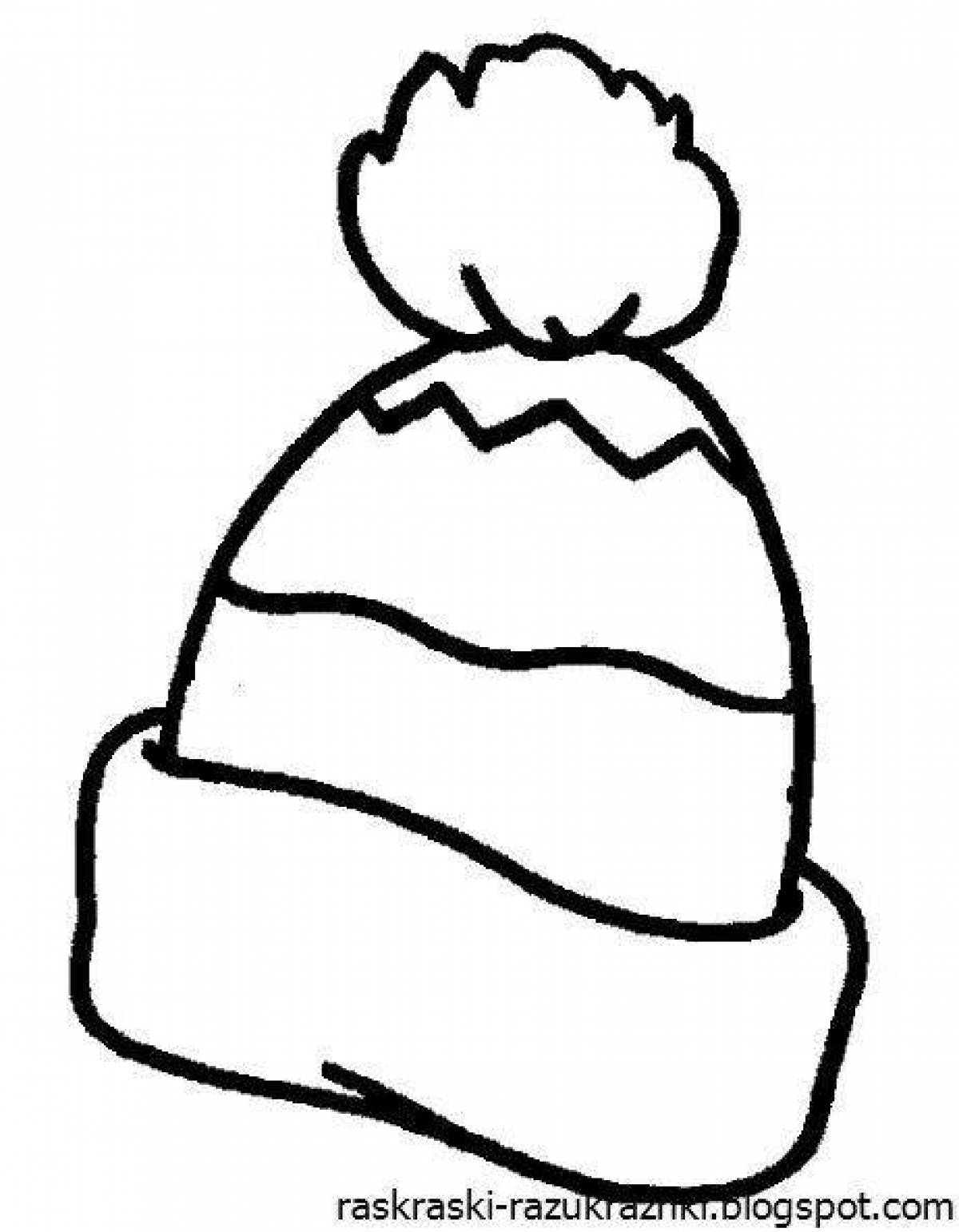 Sparkly Hat and Scarf Coloring Page for Toddlers