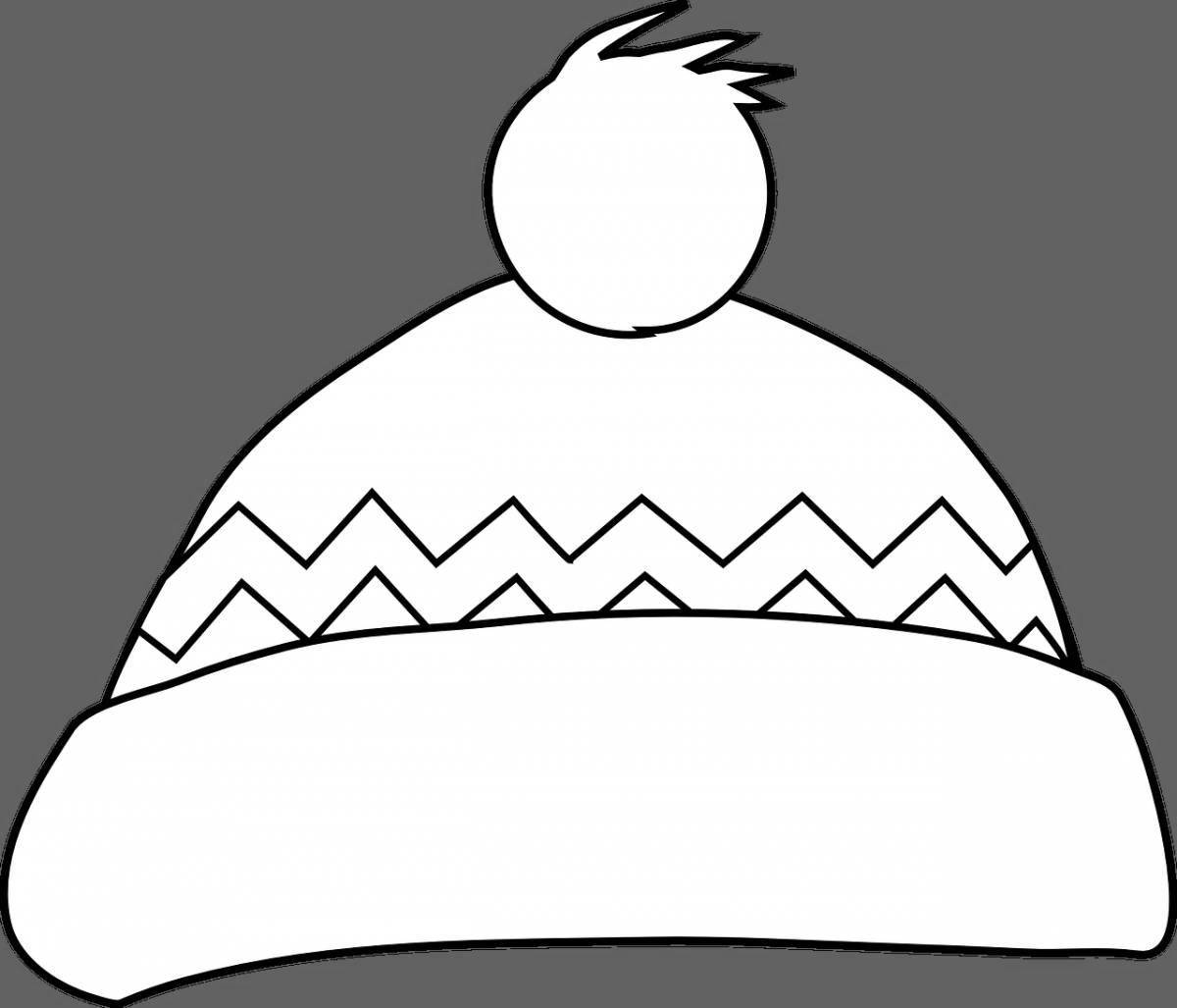 Coloring page shimmery hat and scarf for kids