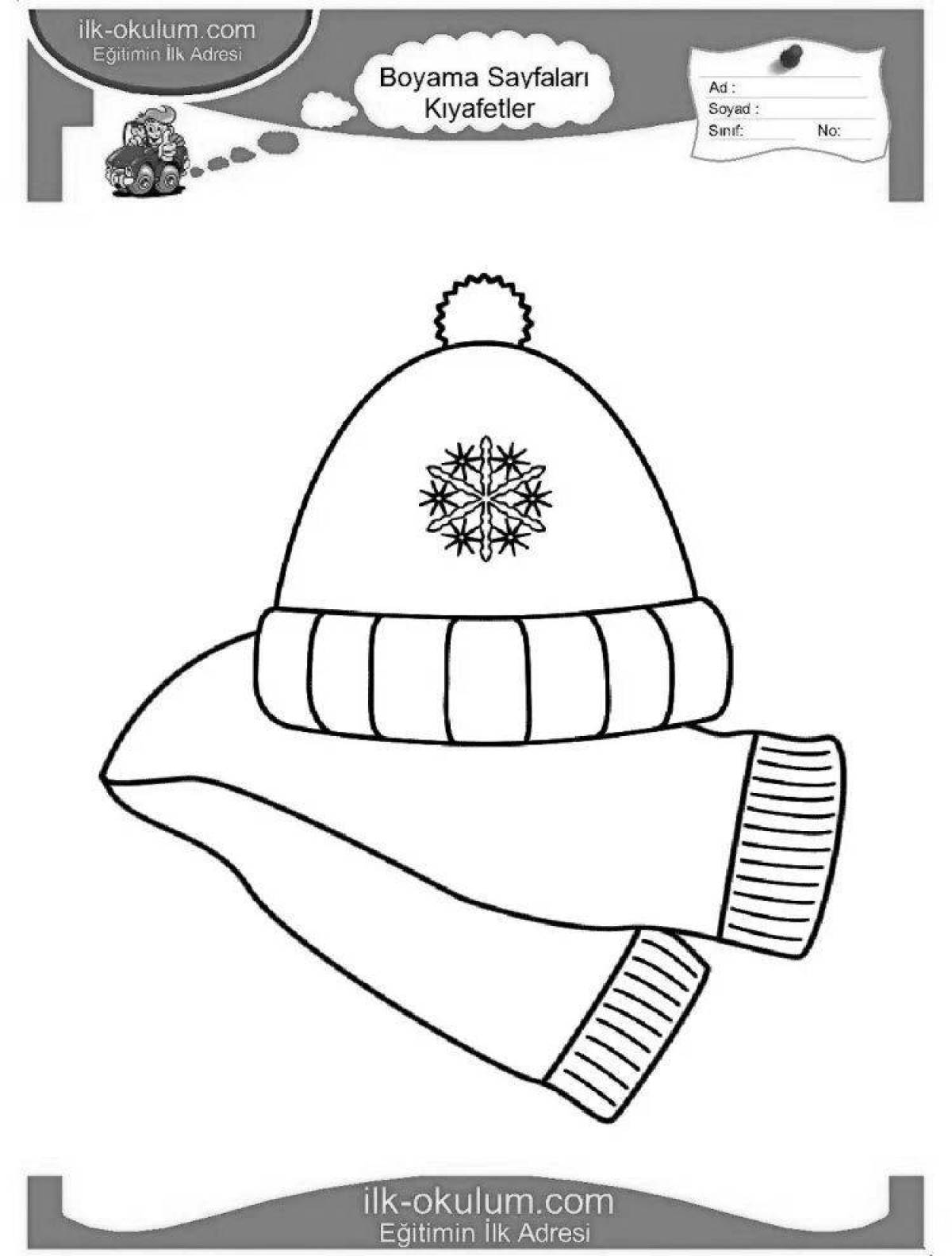 Outstanding Tiny Toddler Hat and Scarf Coloring Page
