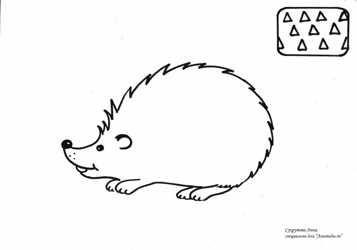 Joyful coloring hedgehog without needles for children
