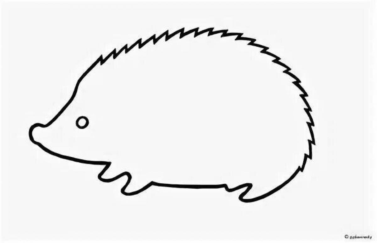 Playful coloring of a hedgehog without needles for children