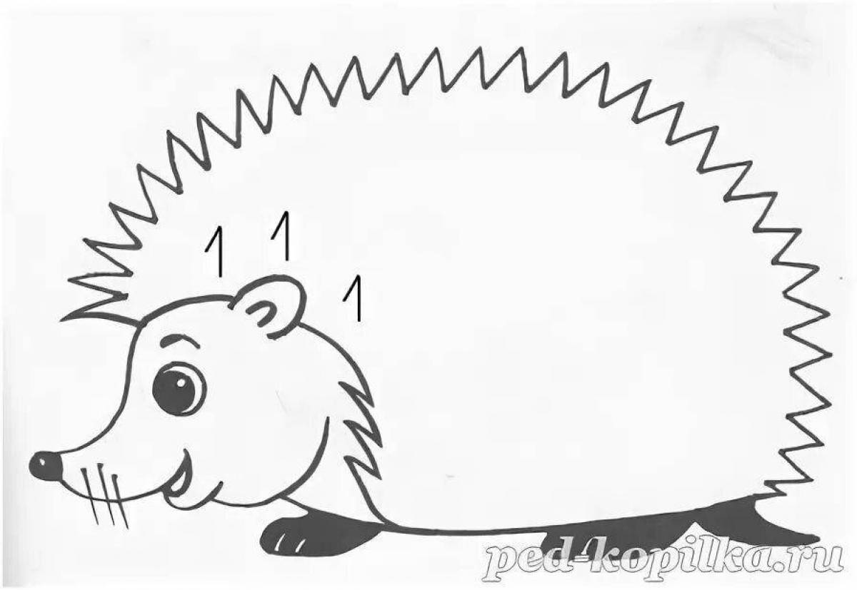 Fancy coloring hedgehog without needles for kids