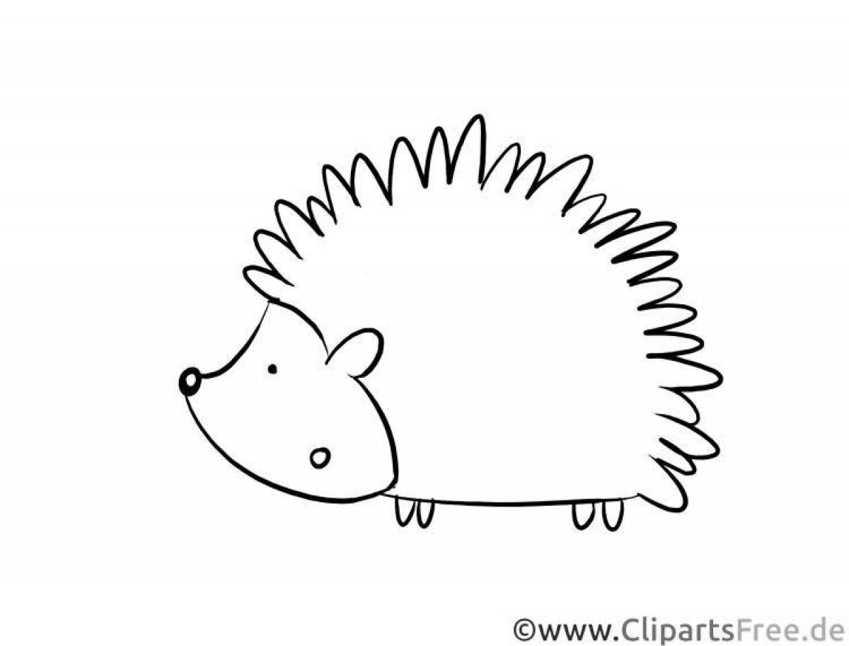Radiant coloring hedgehog without needles for kids