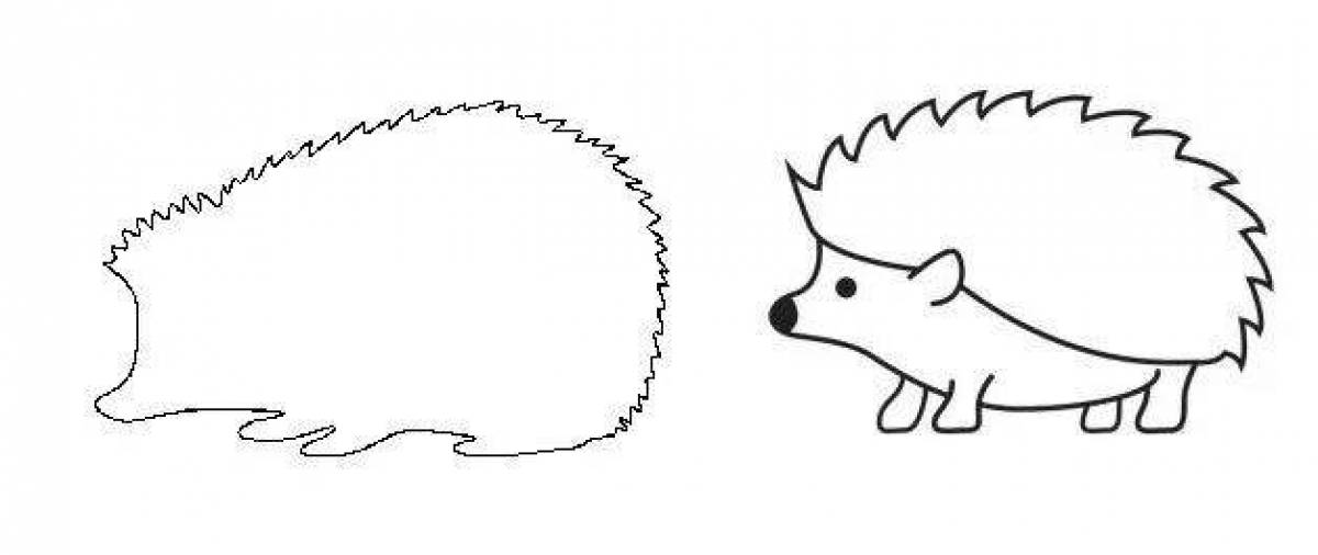 Amazing coloring book needleless hedgehog for kids