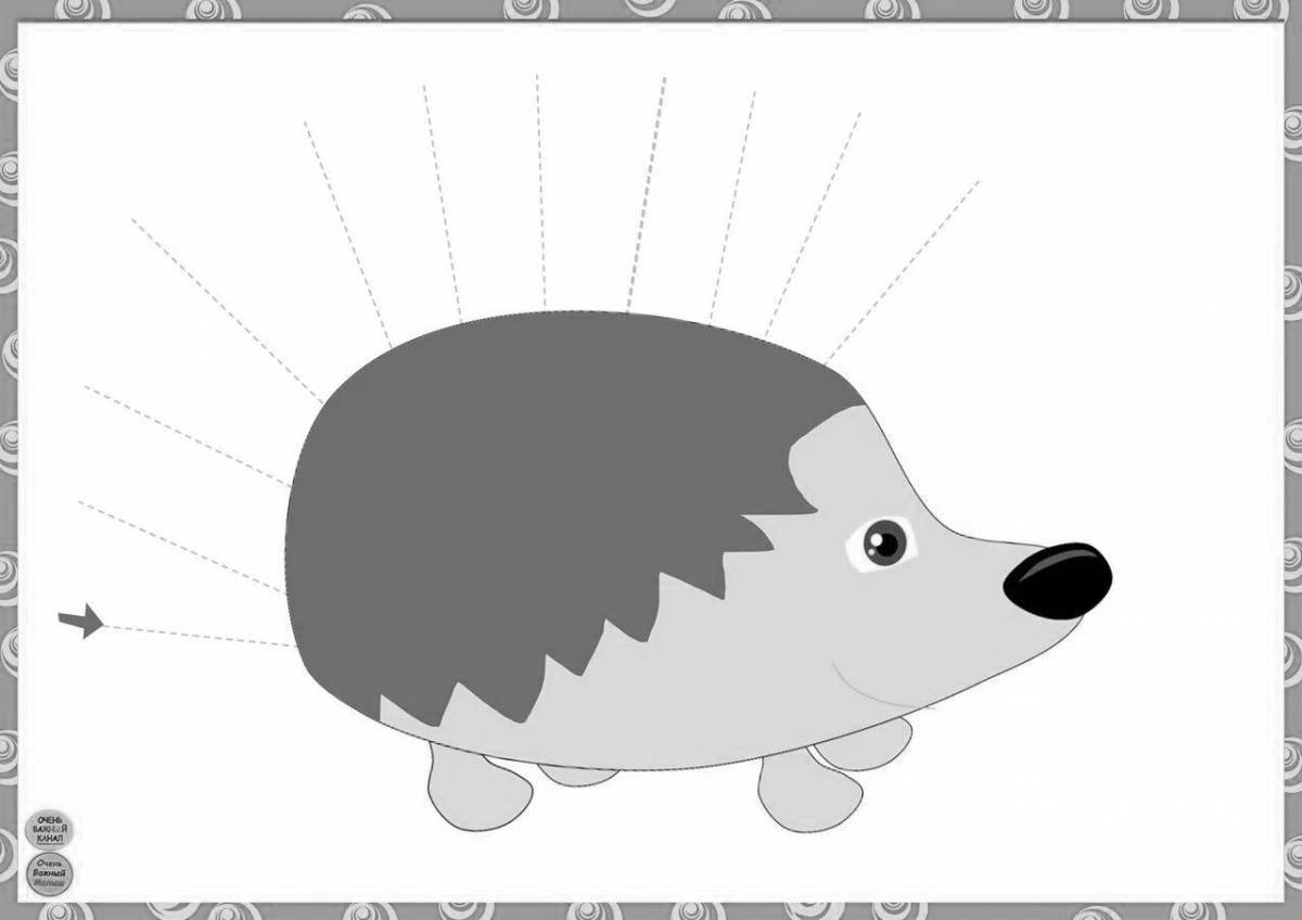 Fun coloring hedgehog without needles for kids
