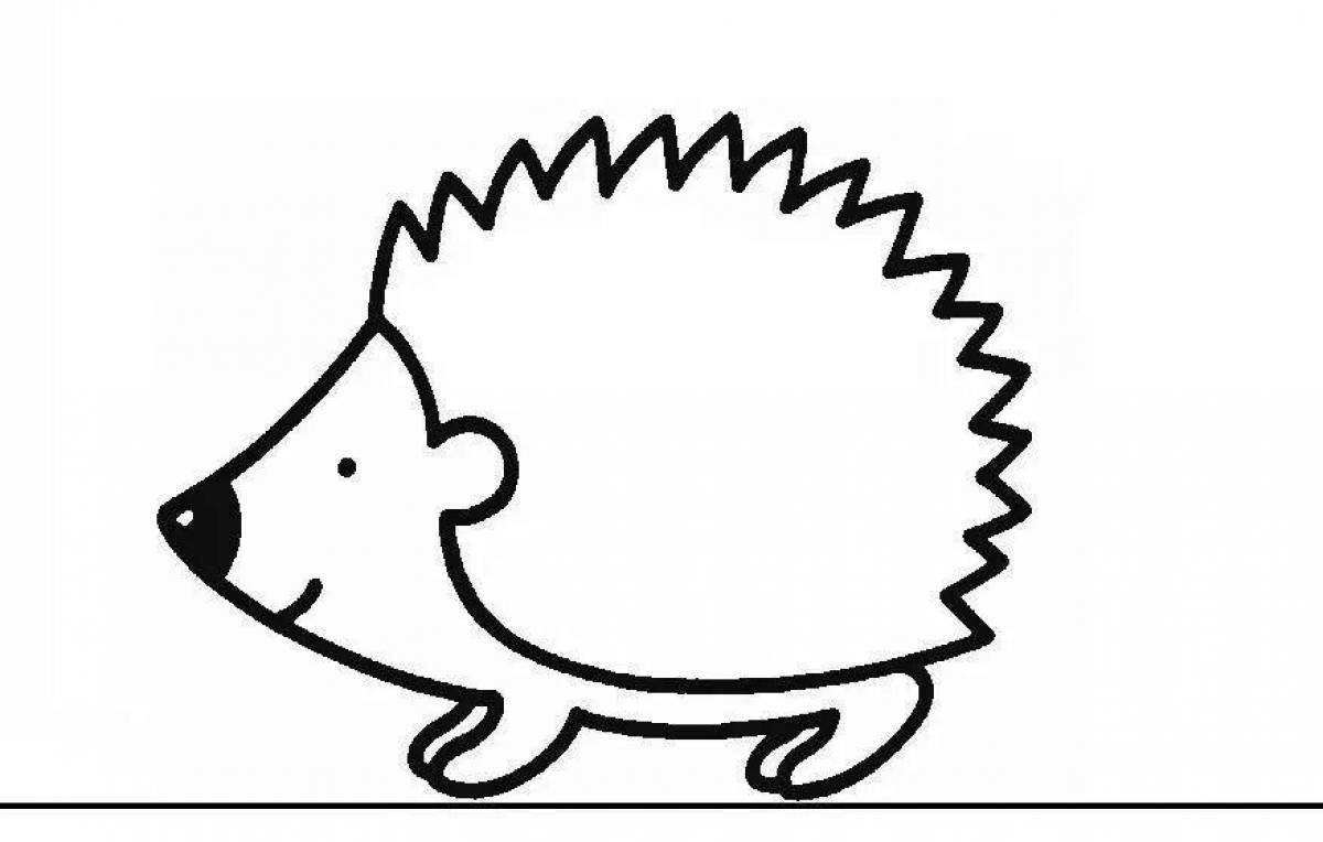 Comic Coloring Hedgehog without needles for kids