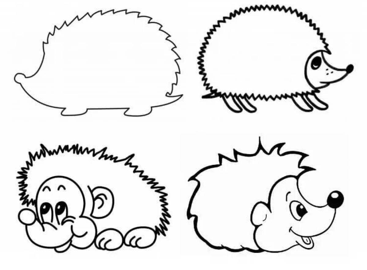 Innovative Hedgehog coloring without needles for kids