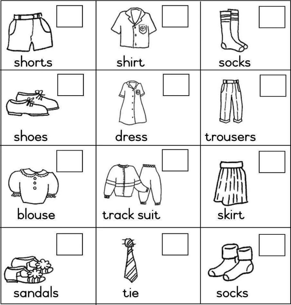 English for kids clothes #13