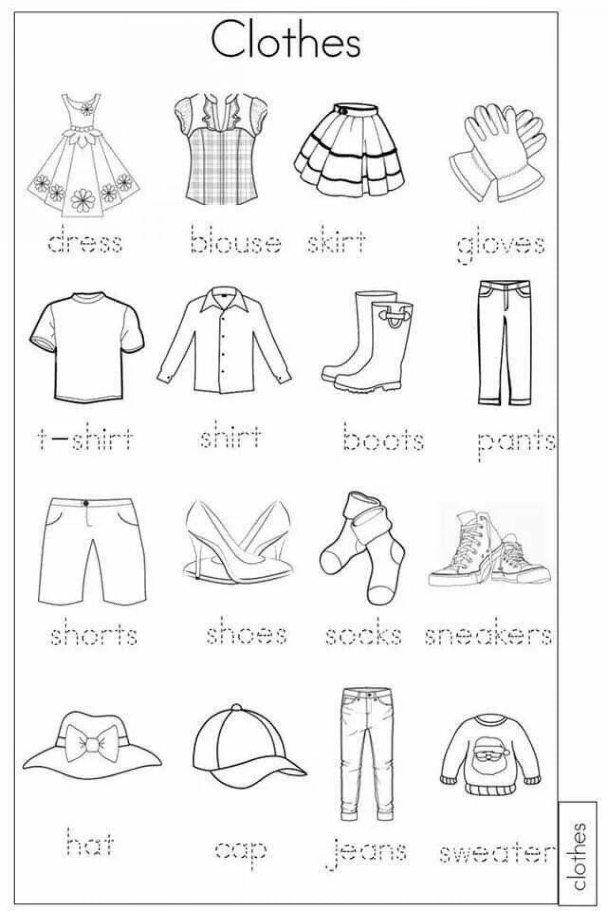 English for kids clothes #14