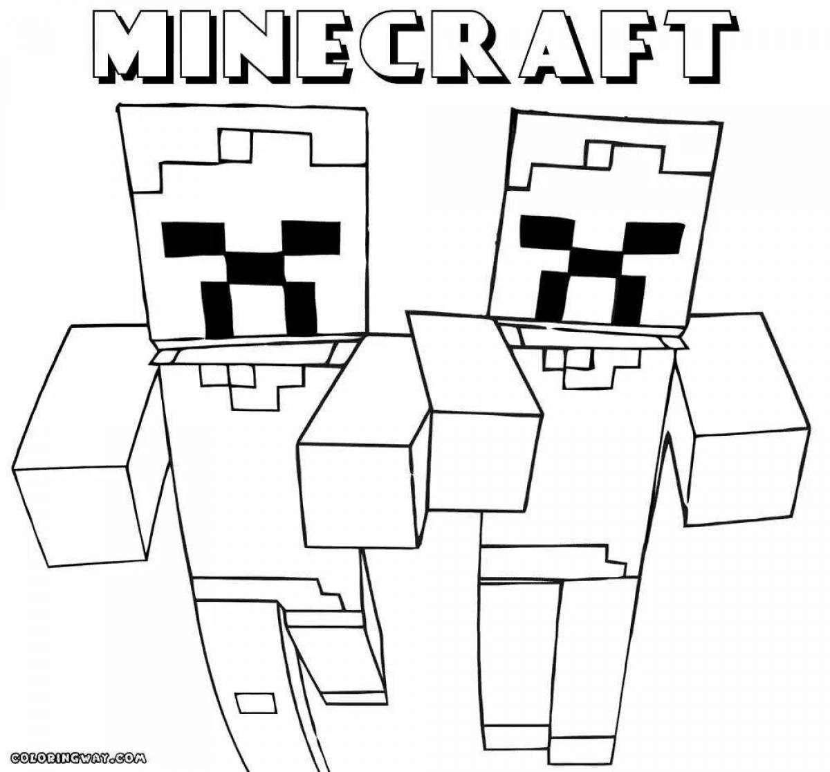 Colorful minecraft coloring book for 7 year old boys
