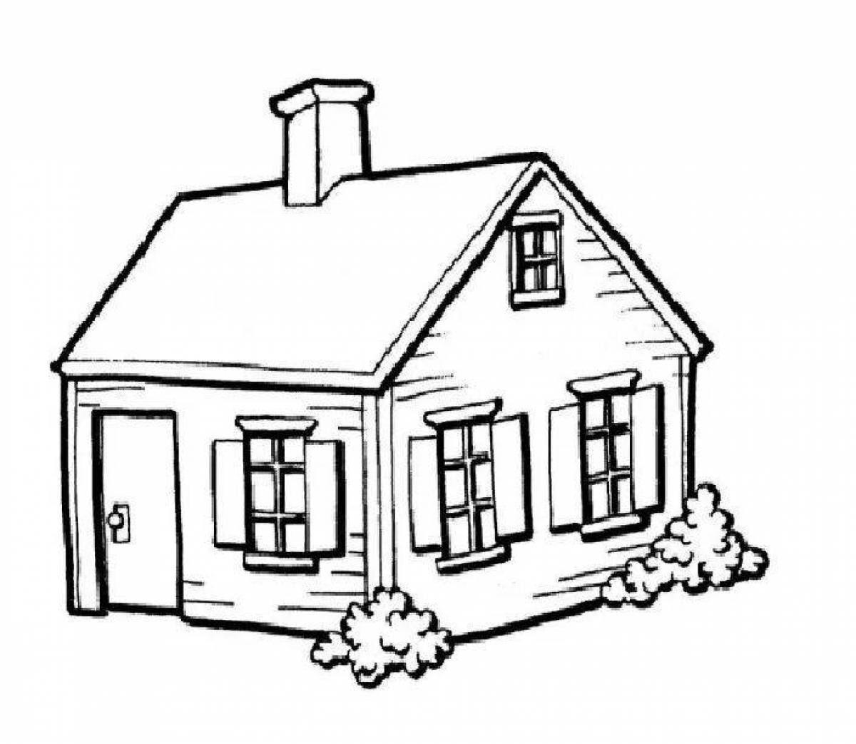 Rampant country house coloring page for kids