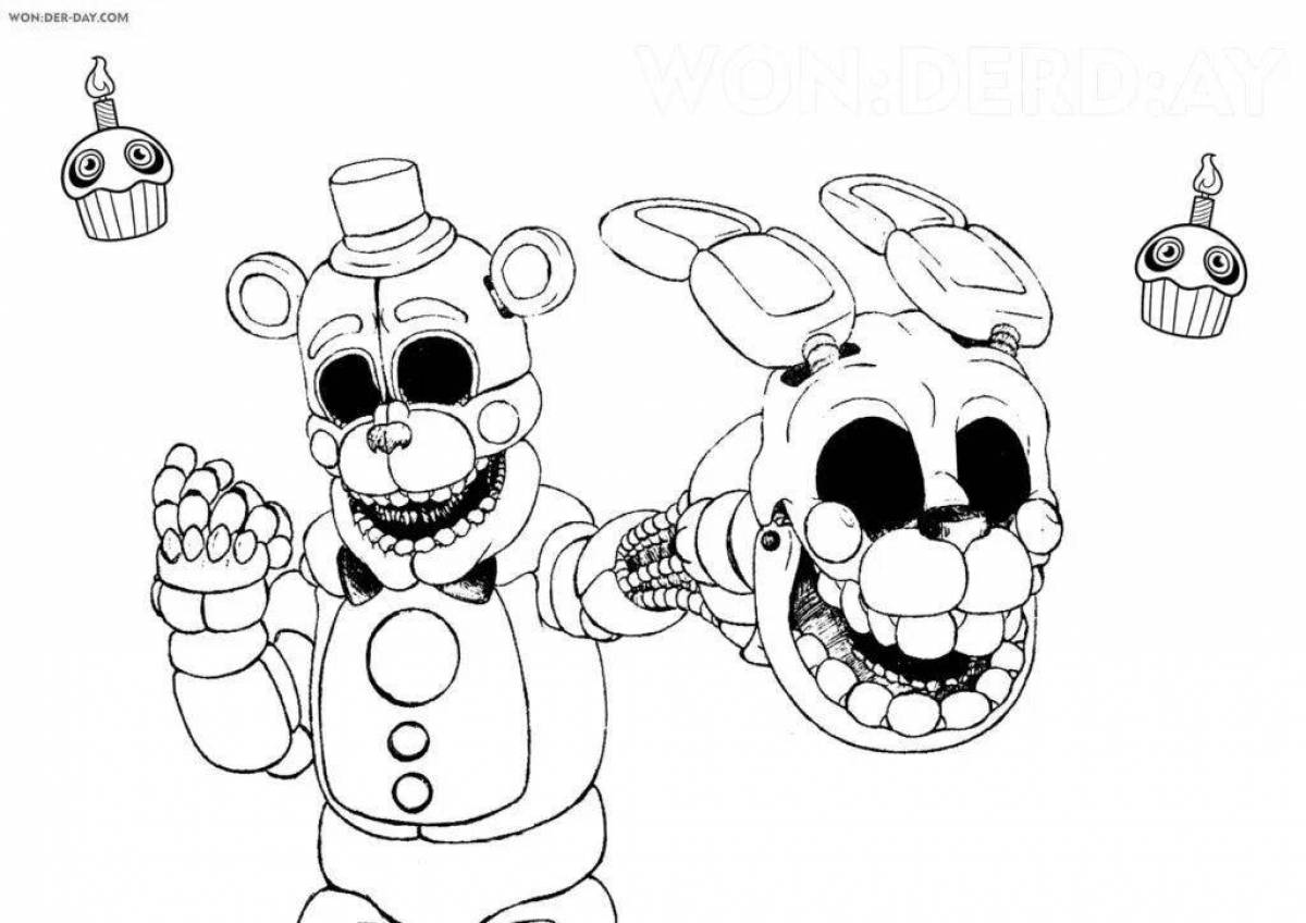 Great fnaf 9 sun and moon coloring book