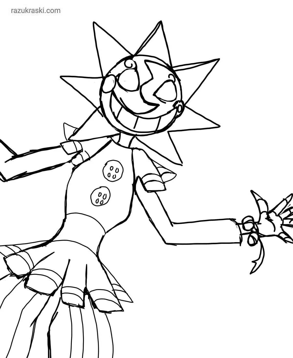 Cute fnaf 9 sun and moon coloring book