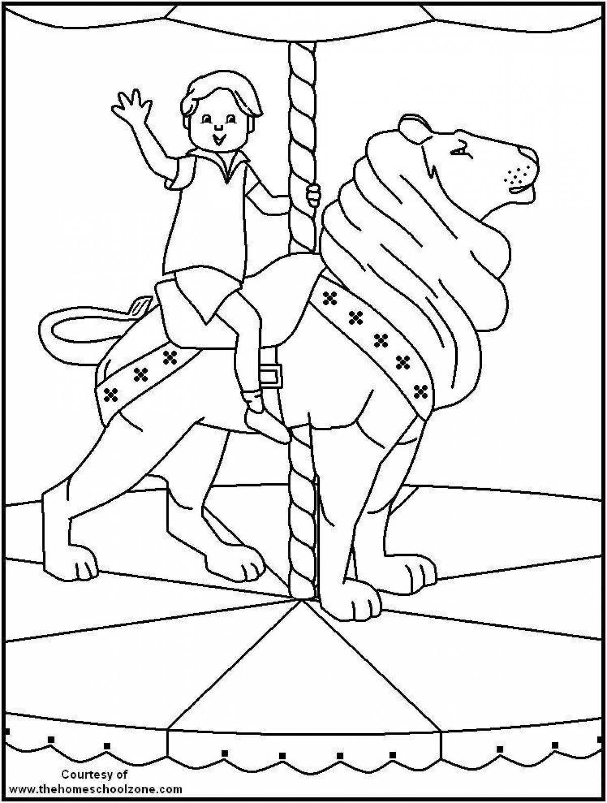 Playful circus coloring book for 6-7 year olds