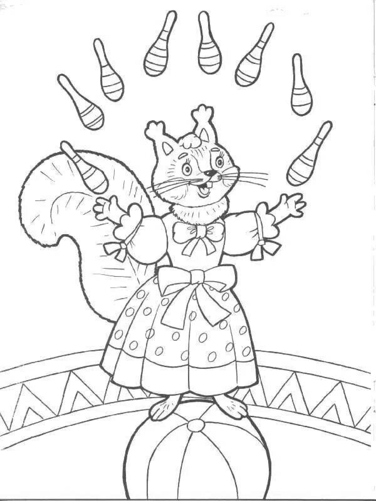 Adorable circus coloring book for kids 6-7 years old