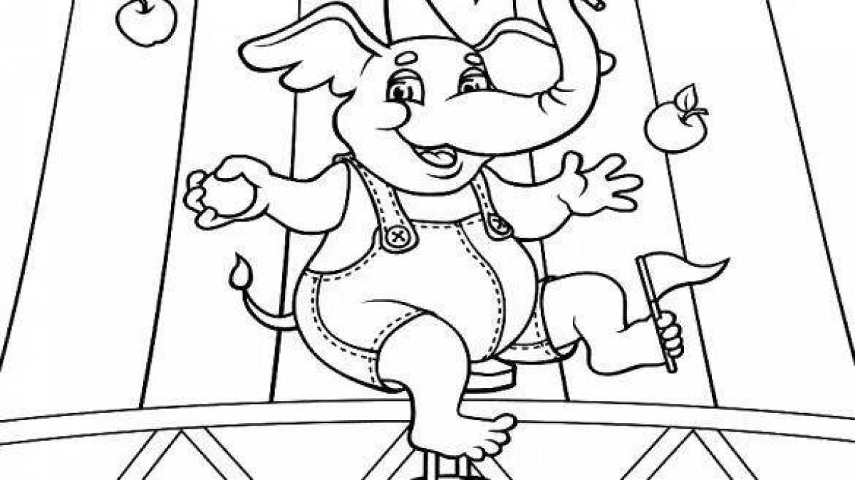 Inviting circus coloring book for kids 6-7 years old