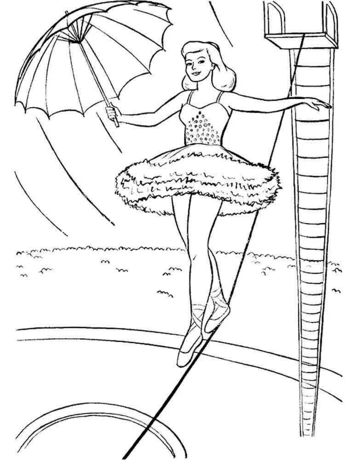 Radiant circus coloring book for 6-7 year olds