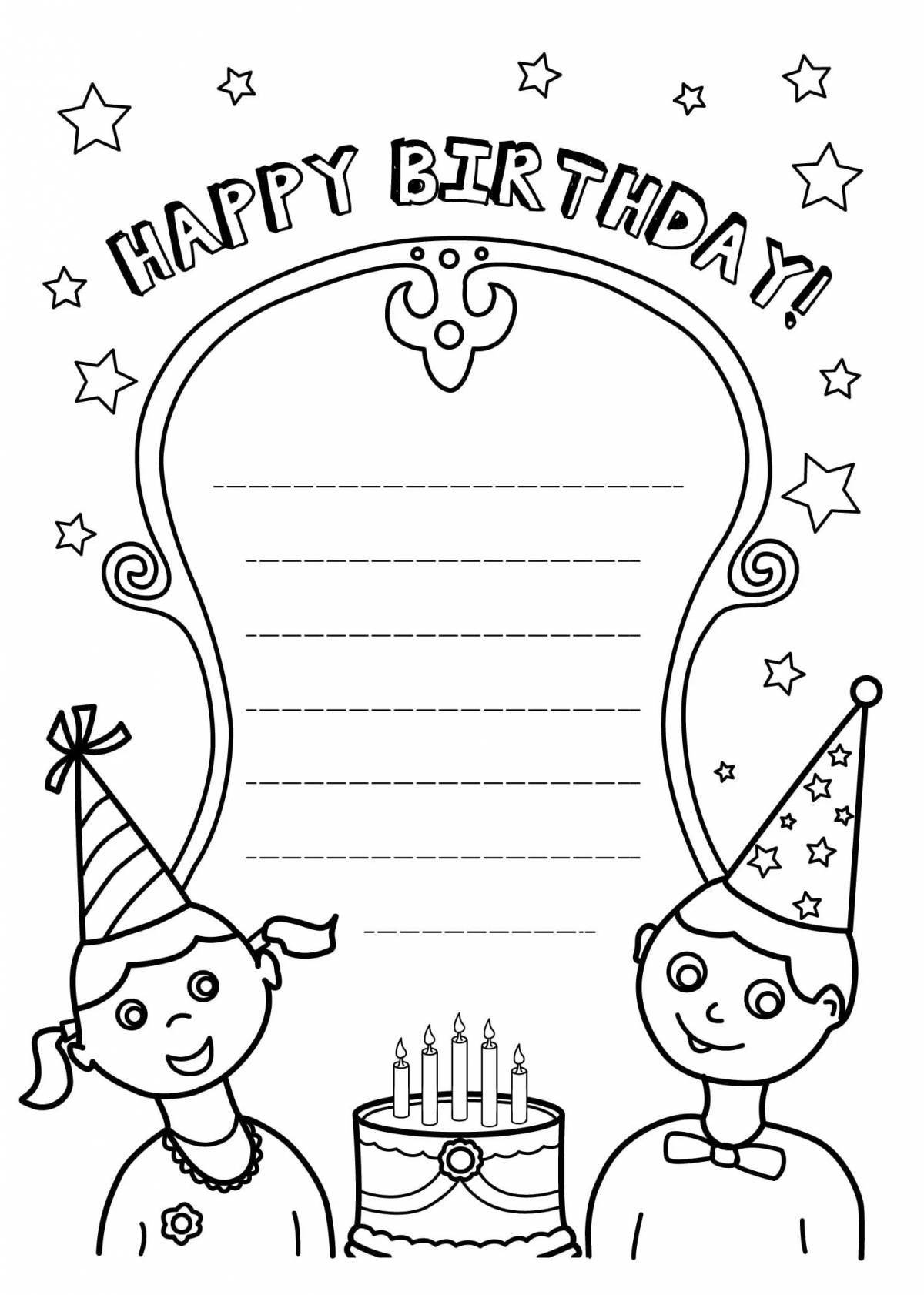 Exuberant-happy birthday card for children