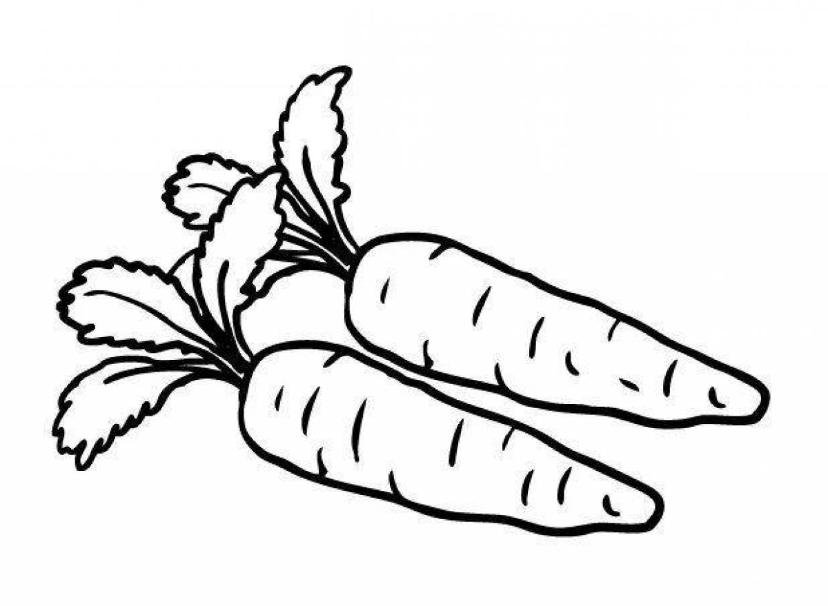 Захватывающая морковная раскраска для дошкольников 3-4 лет