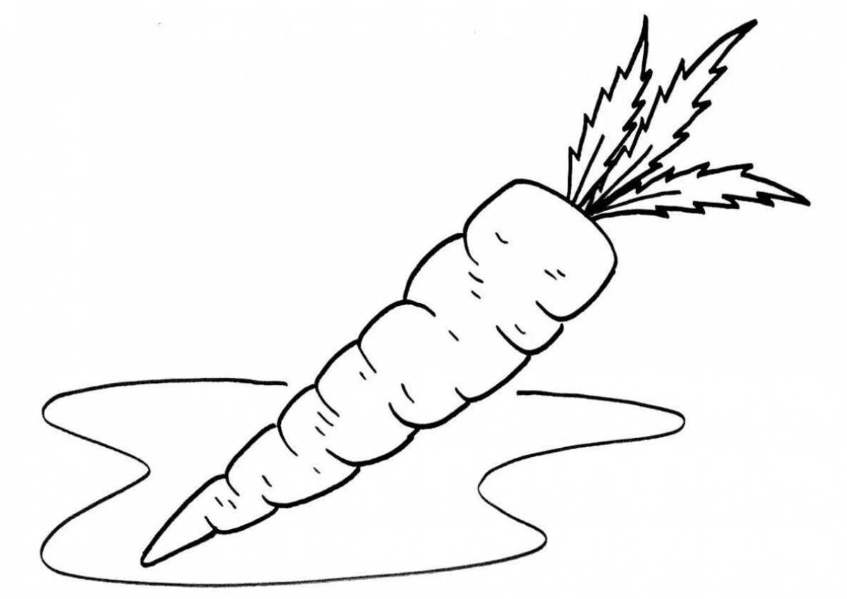 Живая морковная раскраска для детей 3-4 лет