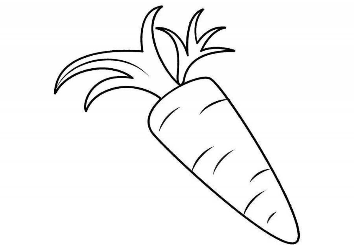 Неотразимая морковная раскраска для детей 3-4 лет