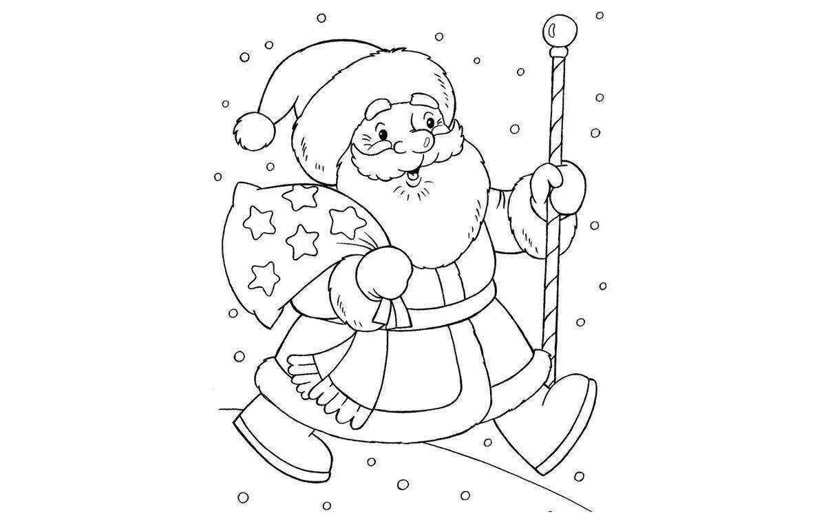 Merry Santa Claus coloring for children 2-3 years old