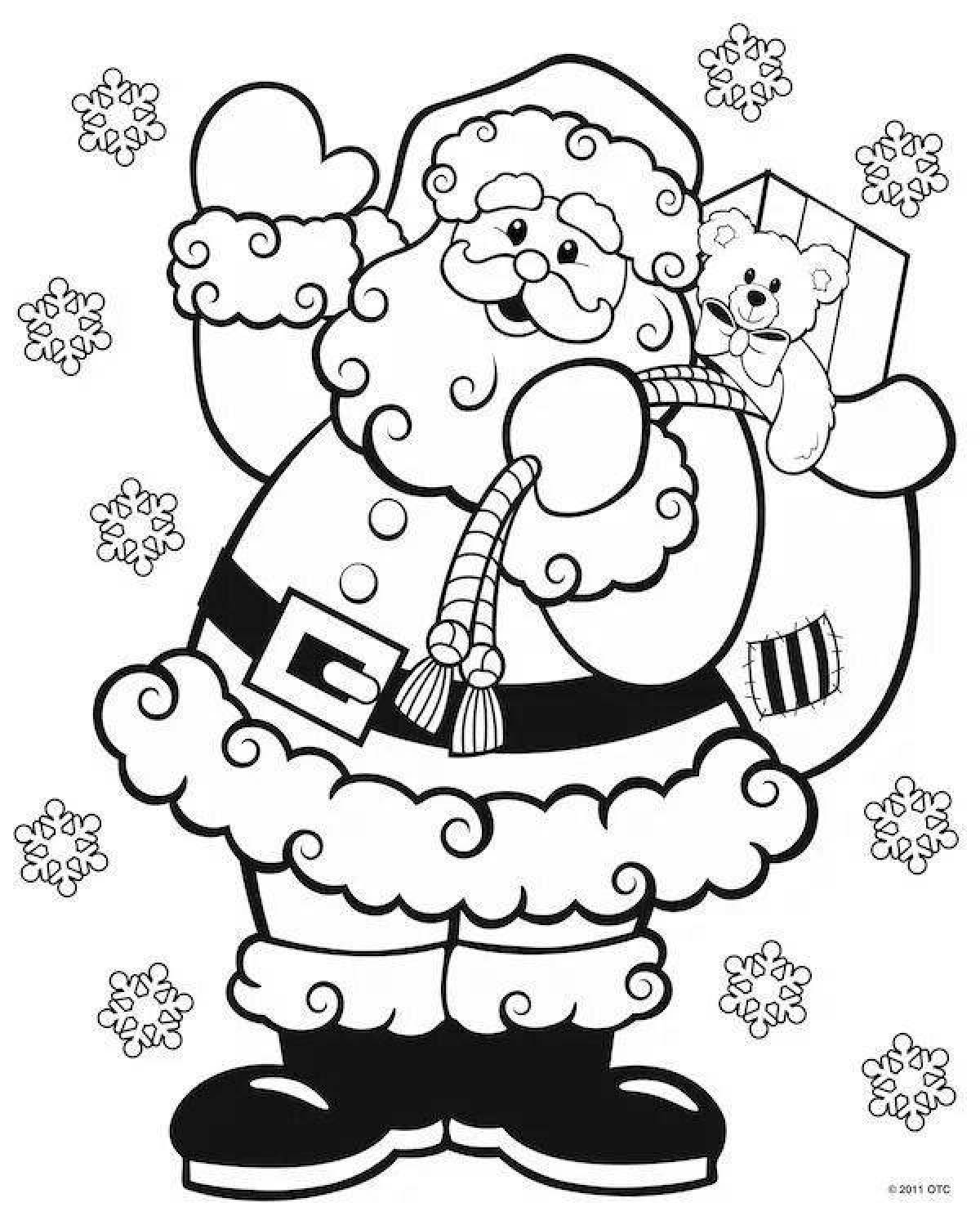 Humorous santa claus coloring book for kids 2-3 years old