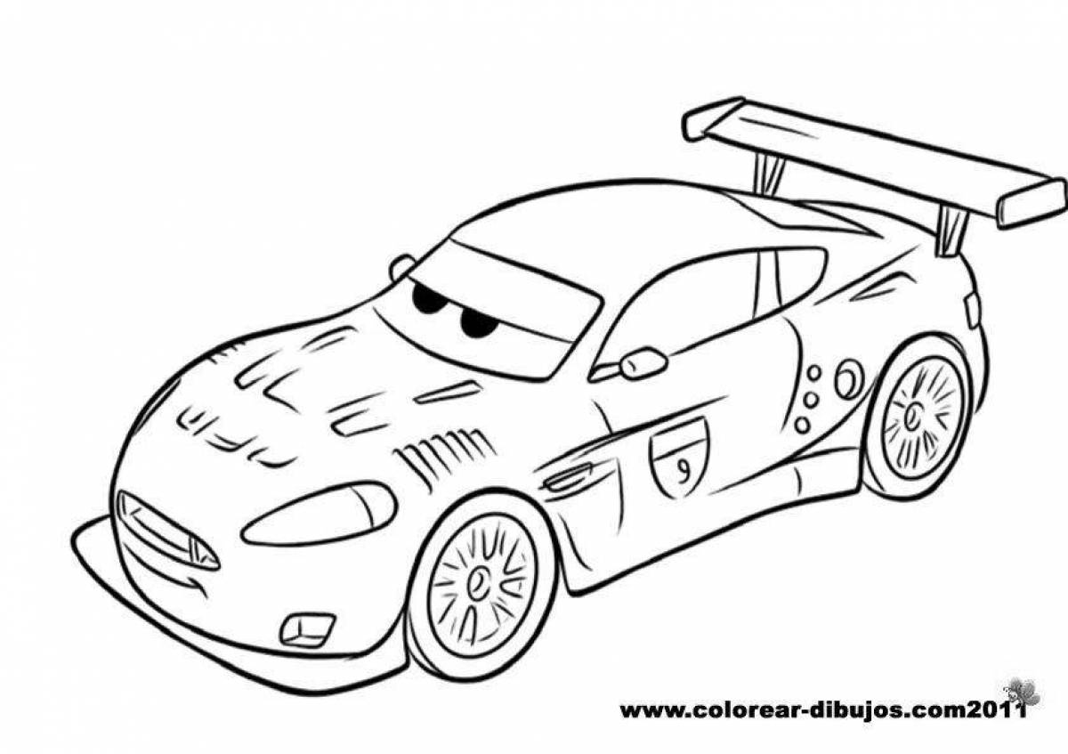 Incredible racing car coloring book for kids