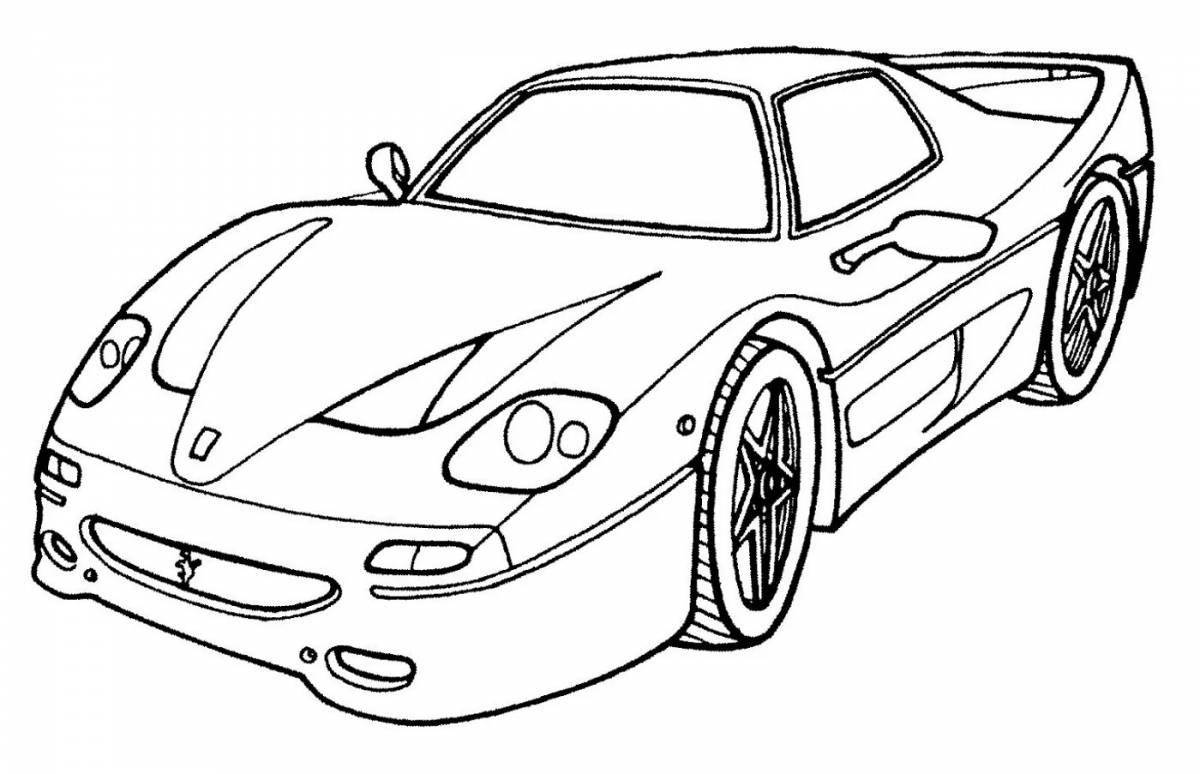 Incredible racing car coloring book for 5-6 year olds