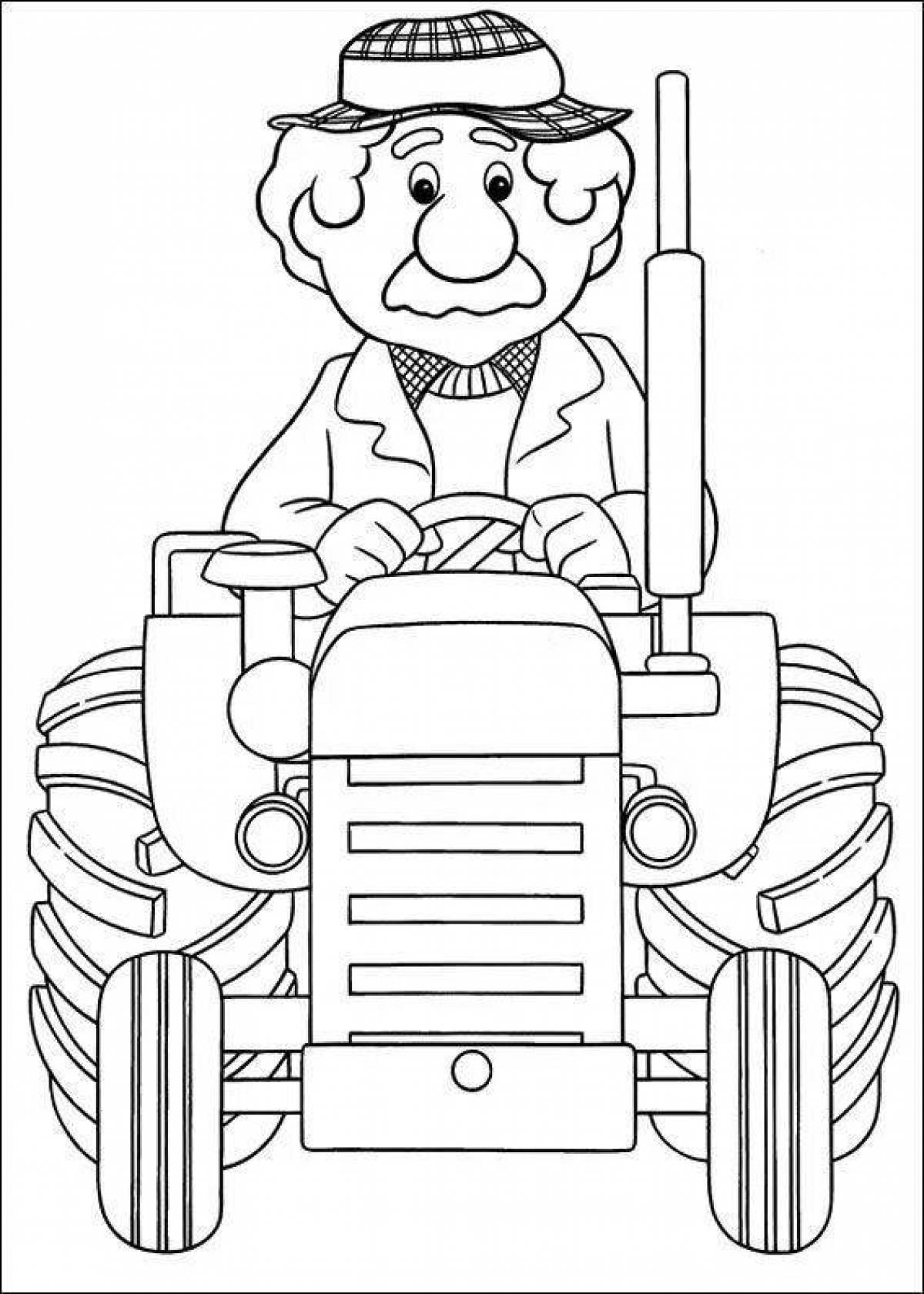 Funny transport profession coloring book for children 5-6 years old