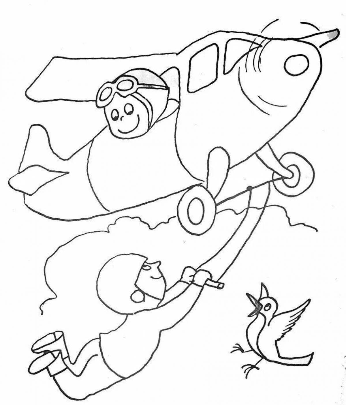 Entertaining coloring book transport profession for children 5-6 years old