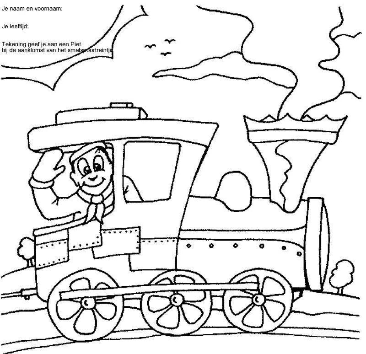 Creative transport profession coloring book for children 5-6 years old