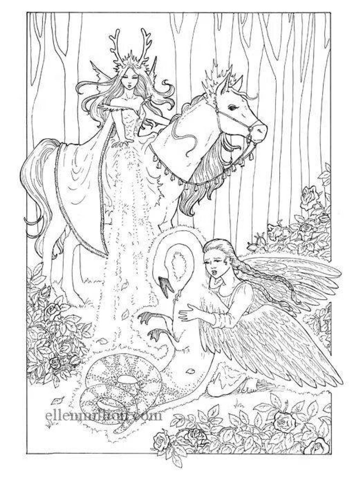 Delightful coloring book based on Bazhov's fairy tales