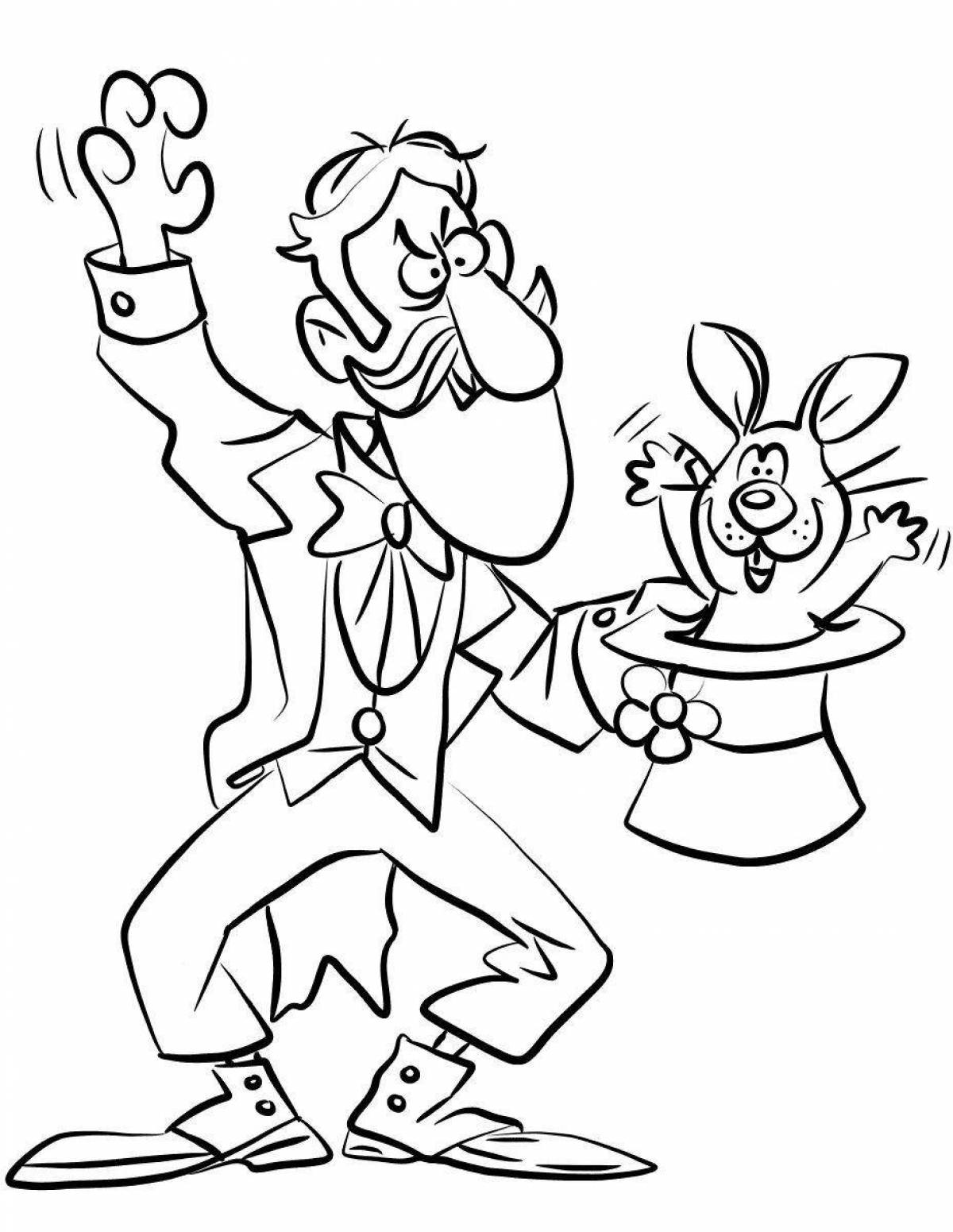Humorous coloring page focus