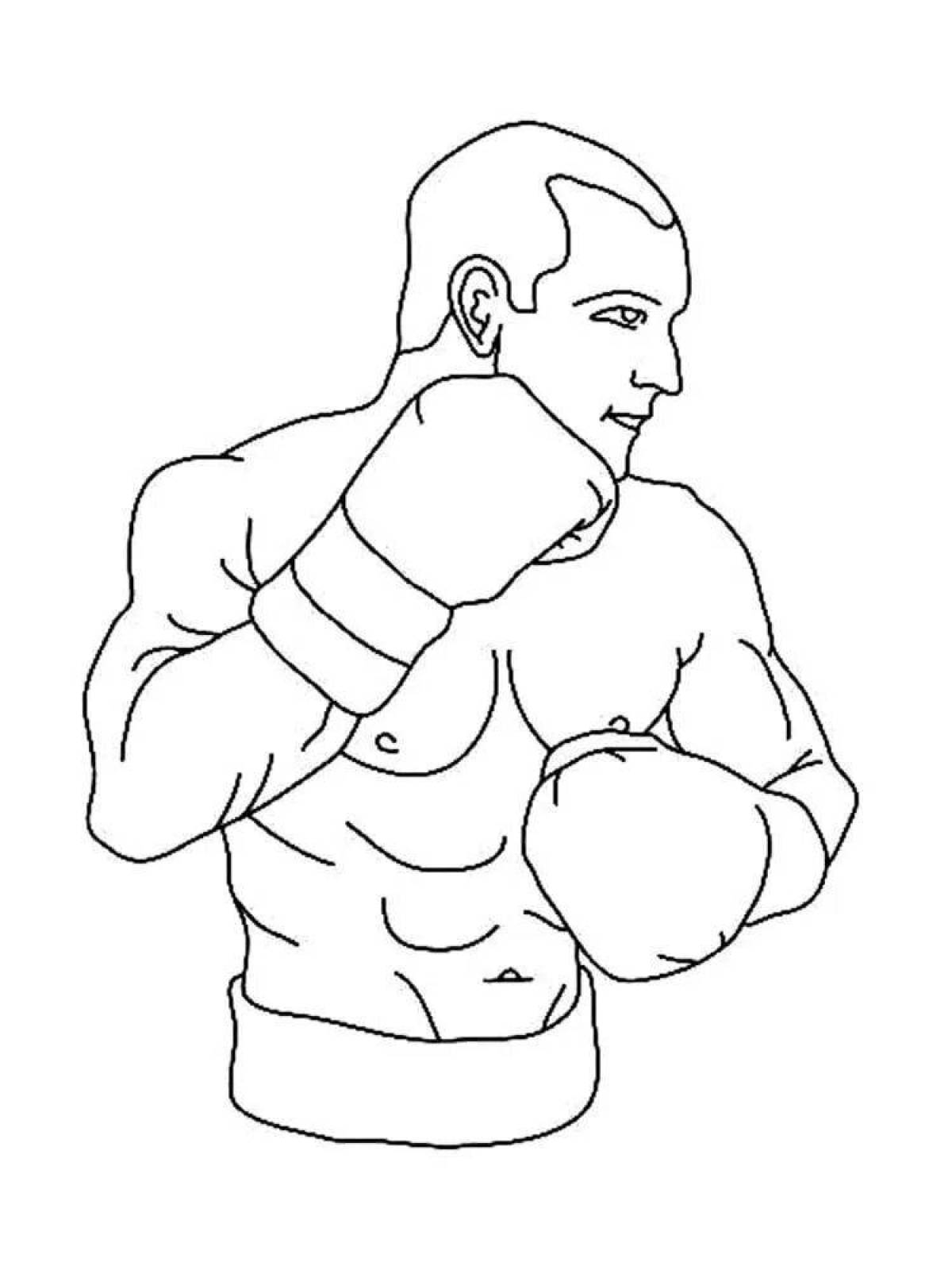 Playful boxer coloring page