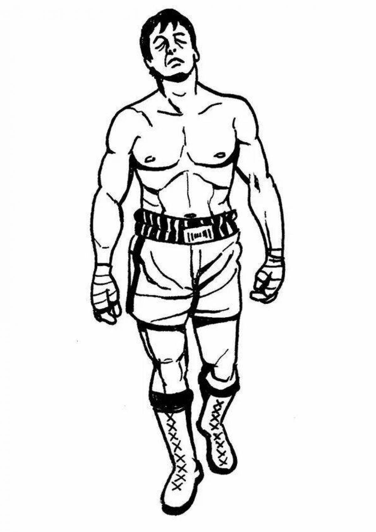 Violent boxer coloring page