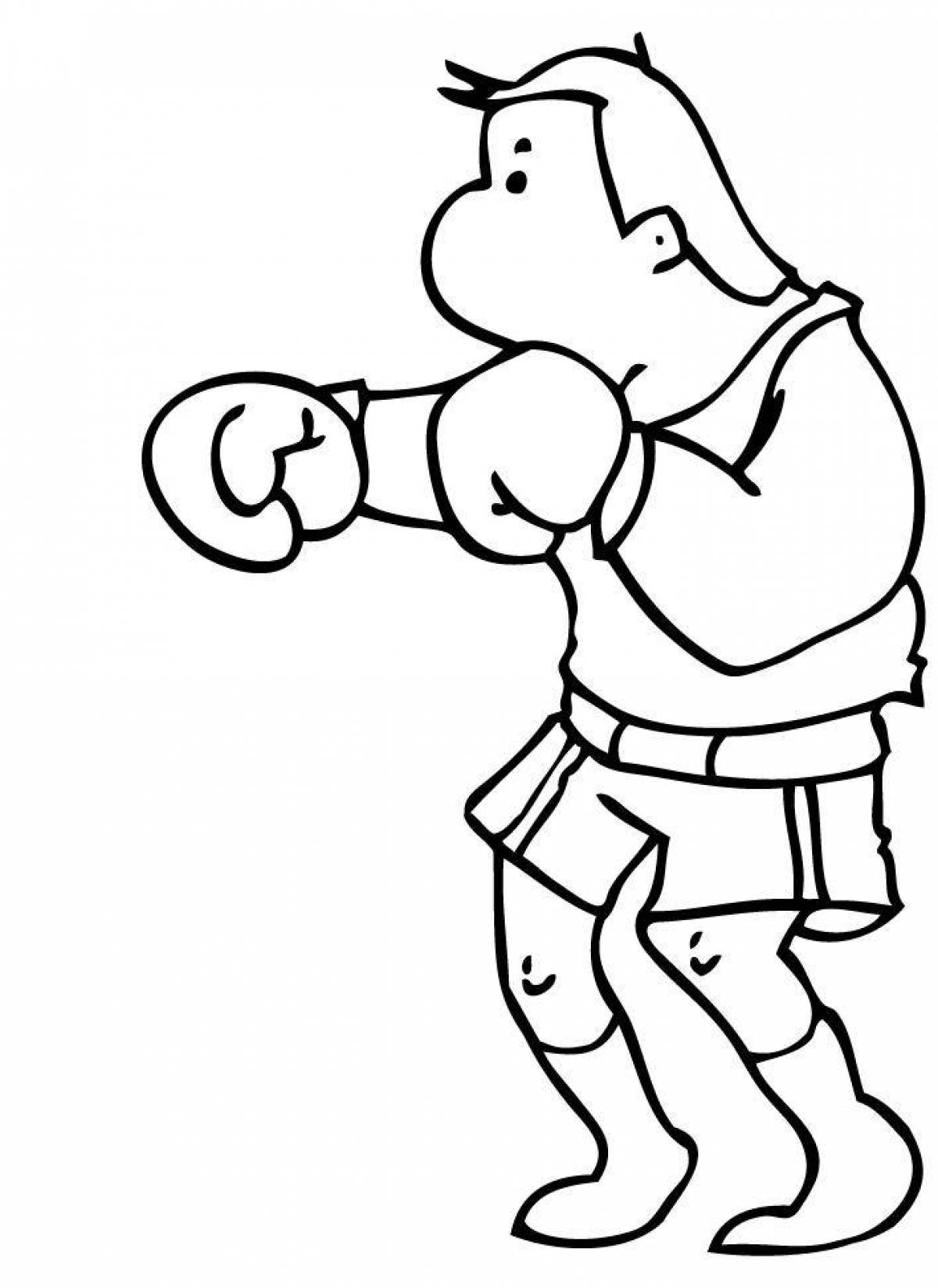 Courageous boxer coloring page